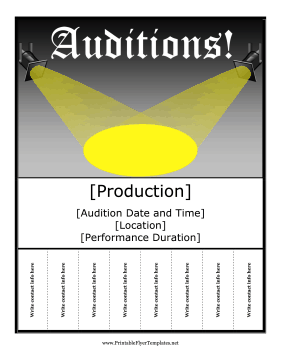Auditions Flyer Sign