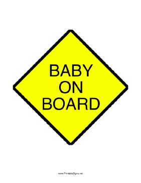 Baby On Board Sign