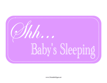 Baby Sleeping Sign