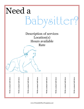 Babysitter Flyer Sign
