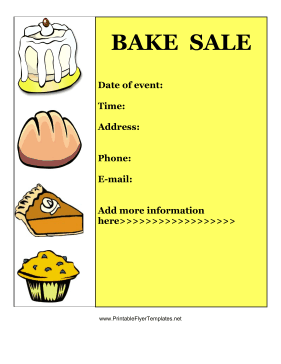 Bake Sale Flyer Sign