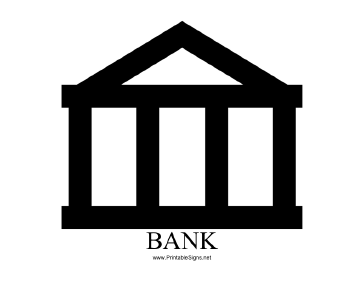 Bank with caption Sign