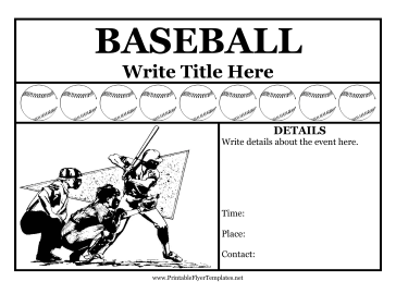 Baseball Flyer Sign