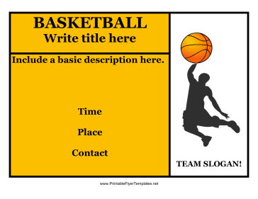Basketball Flyer Color Sign