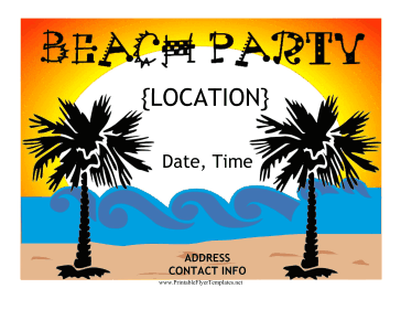 Beach Party Flyer Sign