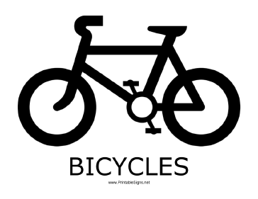 Bicycles with caption Sign