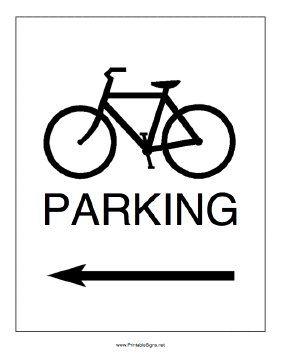 Bike Parking to the Left Sign