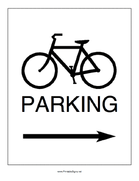 Bike Parking to the Right Sign