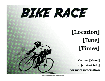 Bike Race Flyer Sign