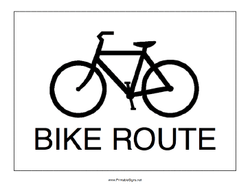 Bike Route Sign