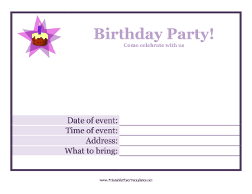 Birthday Party Flyer Sign