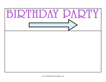 Birthday Party Flyer Right Sign