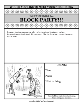 Block Party Flyer Sign