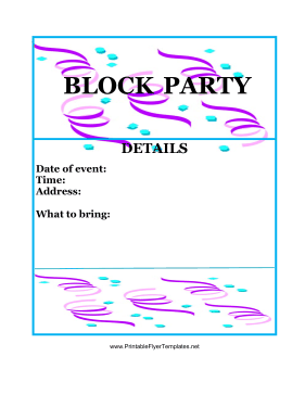 Block Party Flyer Color Sign