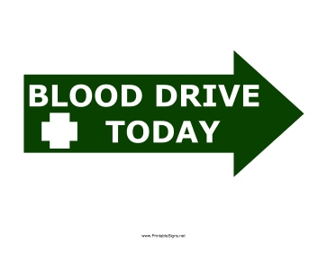 Blood Drive Right Sign