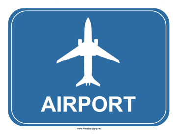 Blue Airport Sign