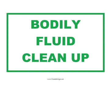 Bodily Fluid Clean Up Kit Sign