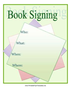 Book Signing Flyer Sign