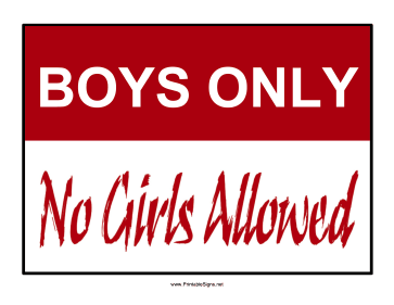 Boys Only Sign