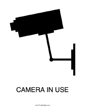 Camera In Use Sign