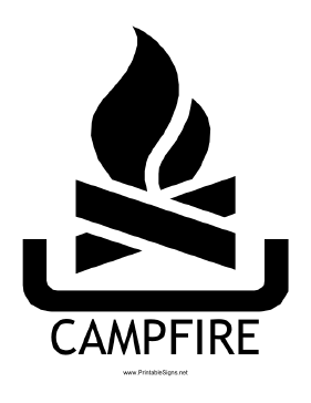 Campfire with caption Sign