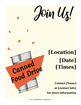 Canned Food Drive Flyer Sign