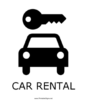 Car Rental with caption Sign