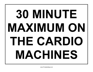 Cardio Machine Sign
