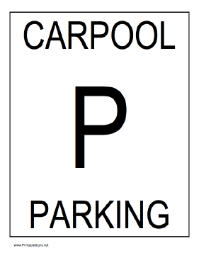 Carpool Parking Sign