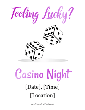 Casino Night Flyer Sign
