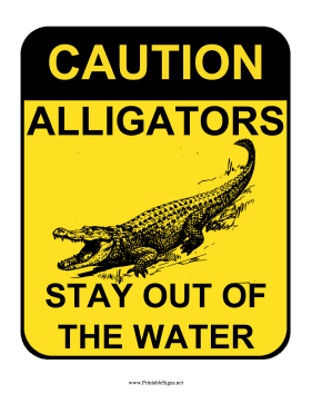 Caution Alligators Sign