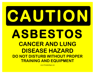 Caution Asbestos Sign