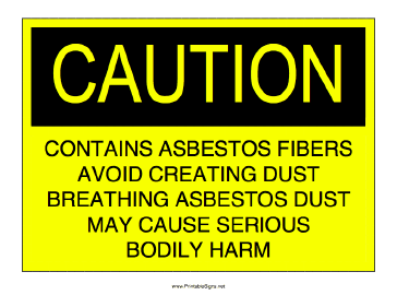 Asbestos Hazard Sign
