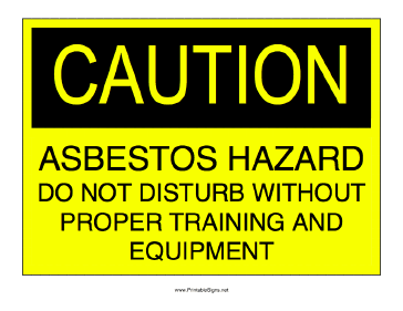 Asbestos Dust Sign
