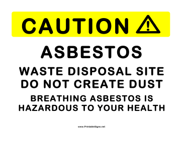Asbestos Waste Disposal Sign