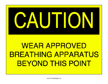 Breathing Apparatus Required Sign