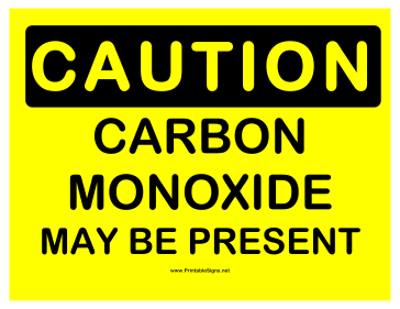 Caution Carbon Monoxide Sign