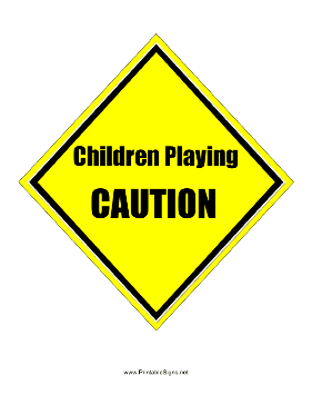 Caution Children Playing Sign