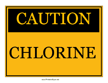 Caution Chlorine Sign