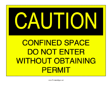 Confined Space Sign