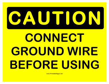 Caution Connect Ground Sign
