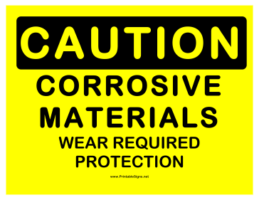 Caution Corrosive Sign