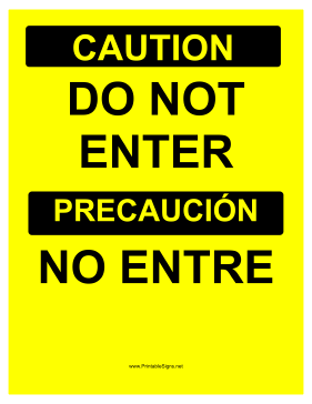 Do Not Enter Bilingual Sign