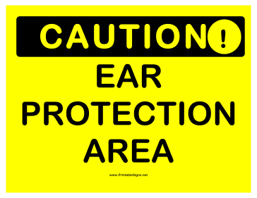 Caution Ear Protection Area Sign