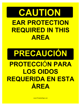 Ear Protection Bilingual Sign