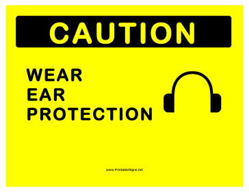 Ear Protection Required Sign