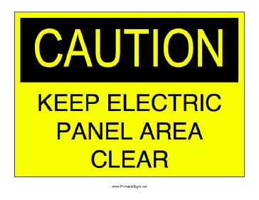 Keep Electric Panel Clear Sign