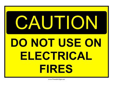 Caution Electrical Fire Hazard Sign