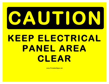 Caution Electrical Panel Sign