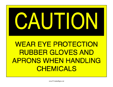Chemical Safety Precautions Sign